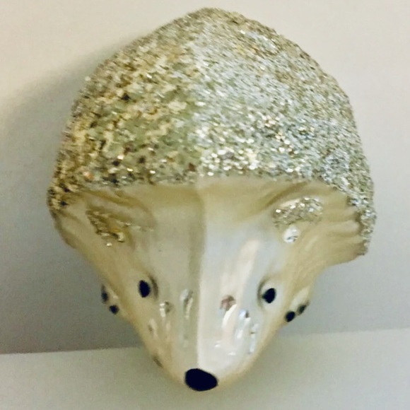 Light Gold Glass Clip On Hedgehog Ornament Xmas - Picture 6 of 7